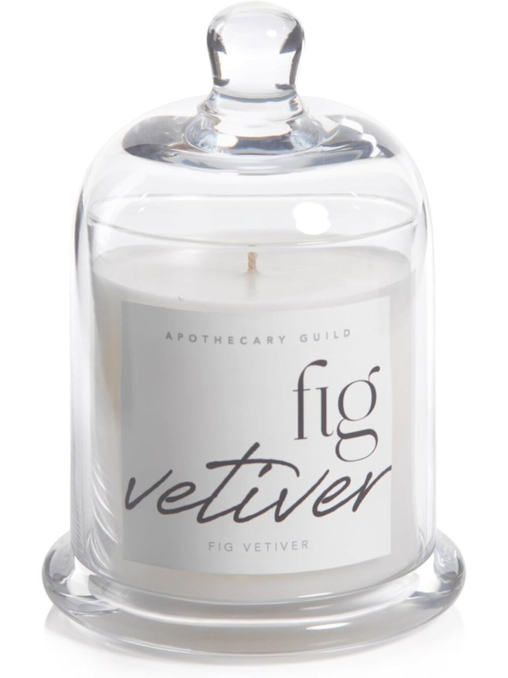 10.19 oz Jar Candle with Glass Cloche - Black Fig Vetiver Scented Home Decor